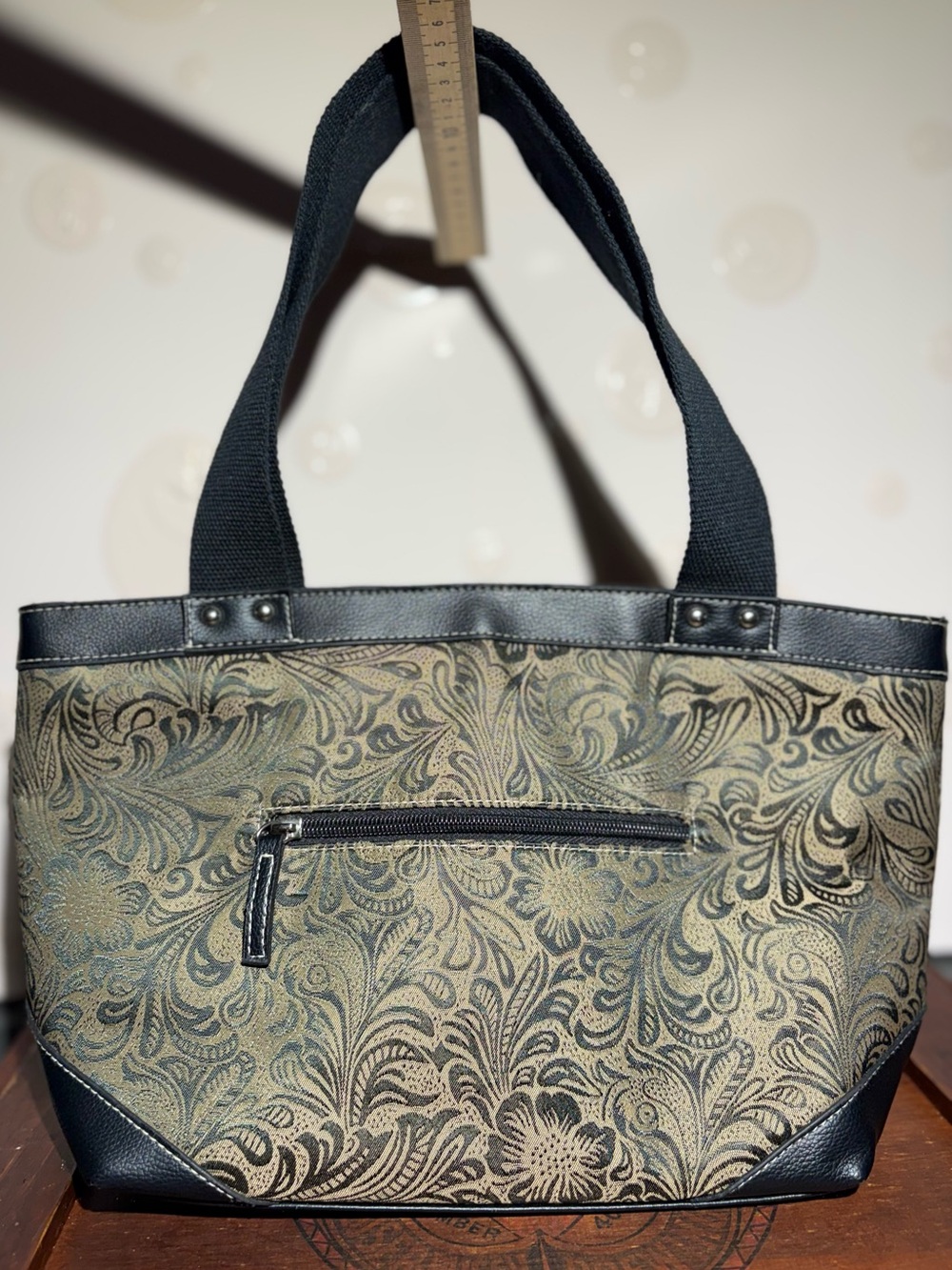 Razzlebags Insulated Paisley Lunch Bag Tote – Green & Gold Floral